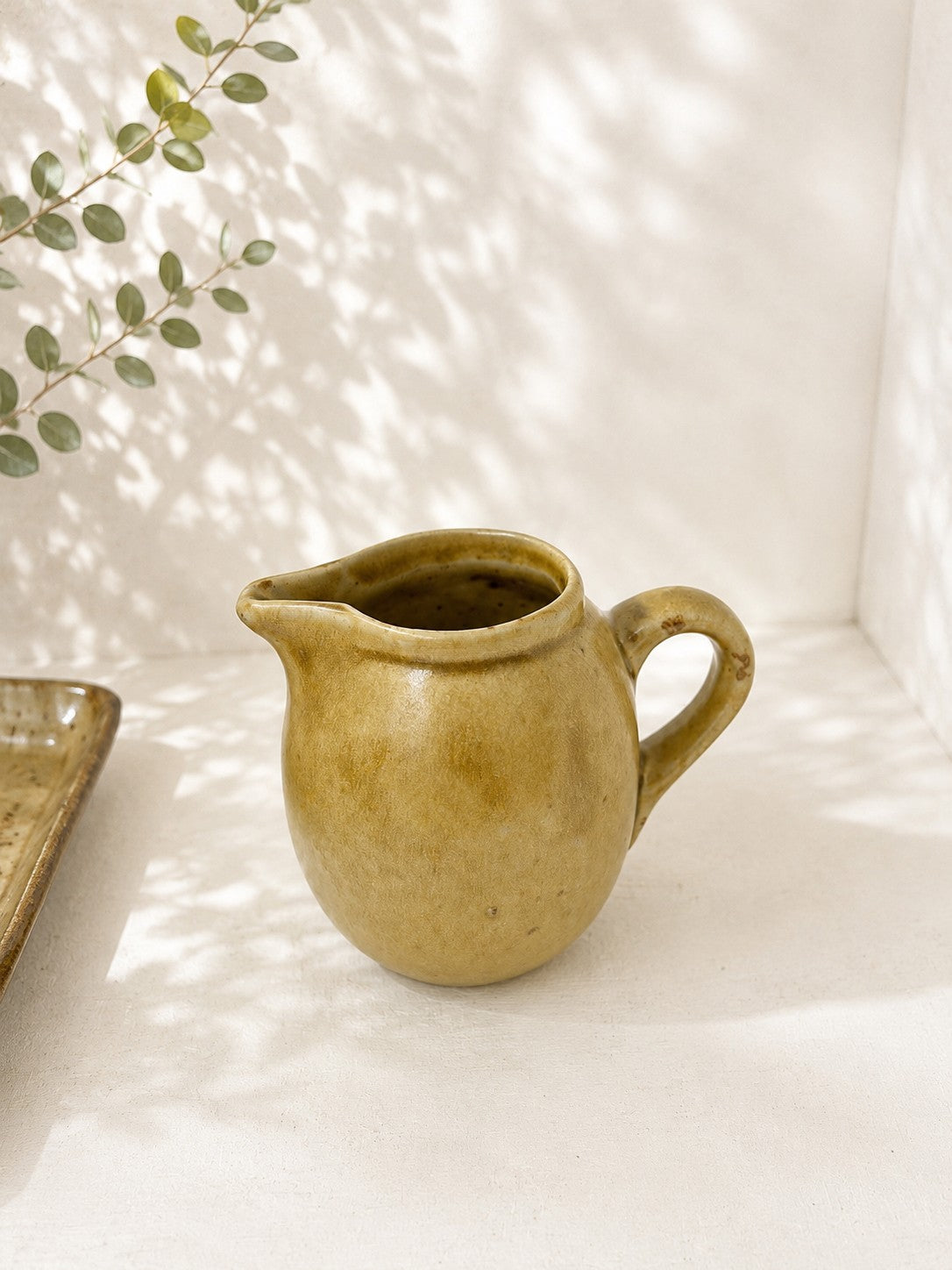 Ceramic set from Taizé – Handmade serving platter with small jug