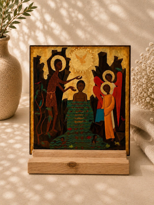 Andachtsbild „Taufe Jesu im Jordan" Theophanie-Ikone