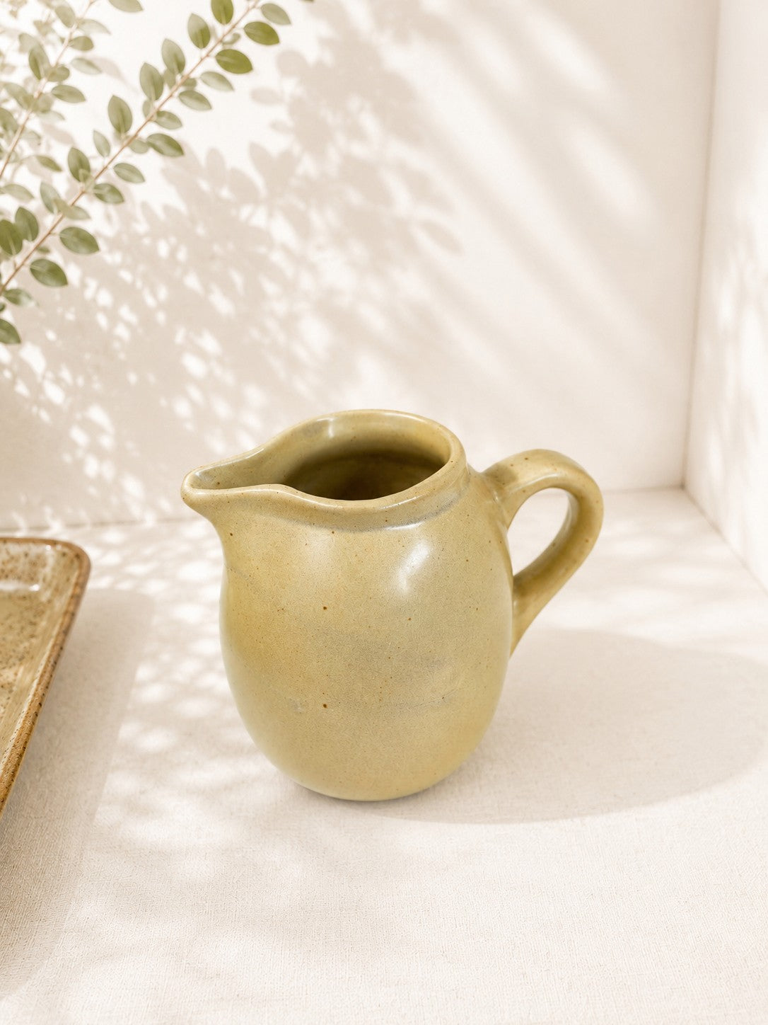 Ceramic set from Taizé – Handmade serving platter with small jug