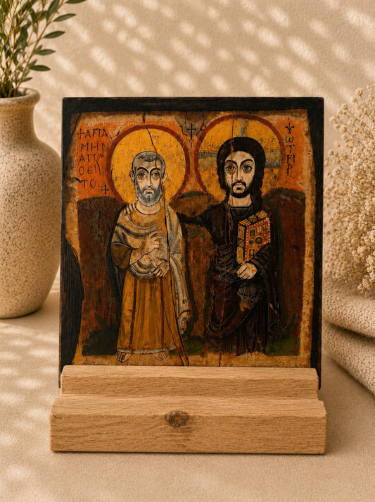 Andachtsbild „Christus und Abbas Menas" Ikone der Freundschaft