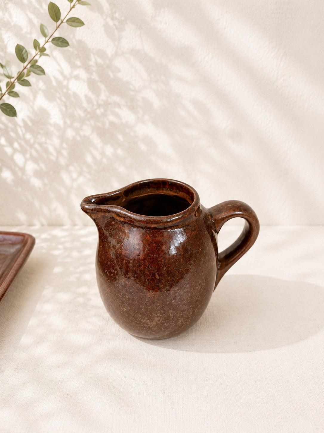 Ceramic set from Taizé – Handmade serving platter with small jug