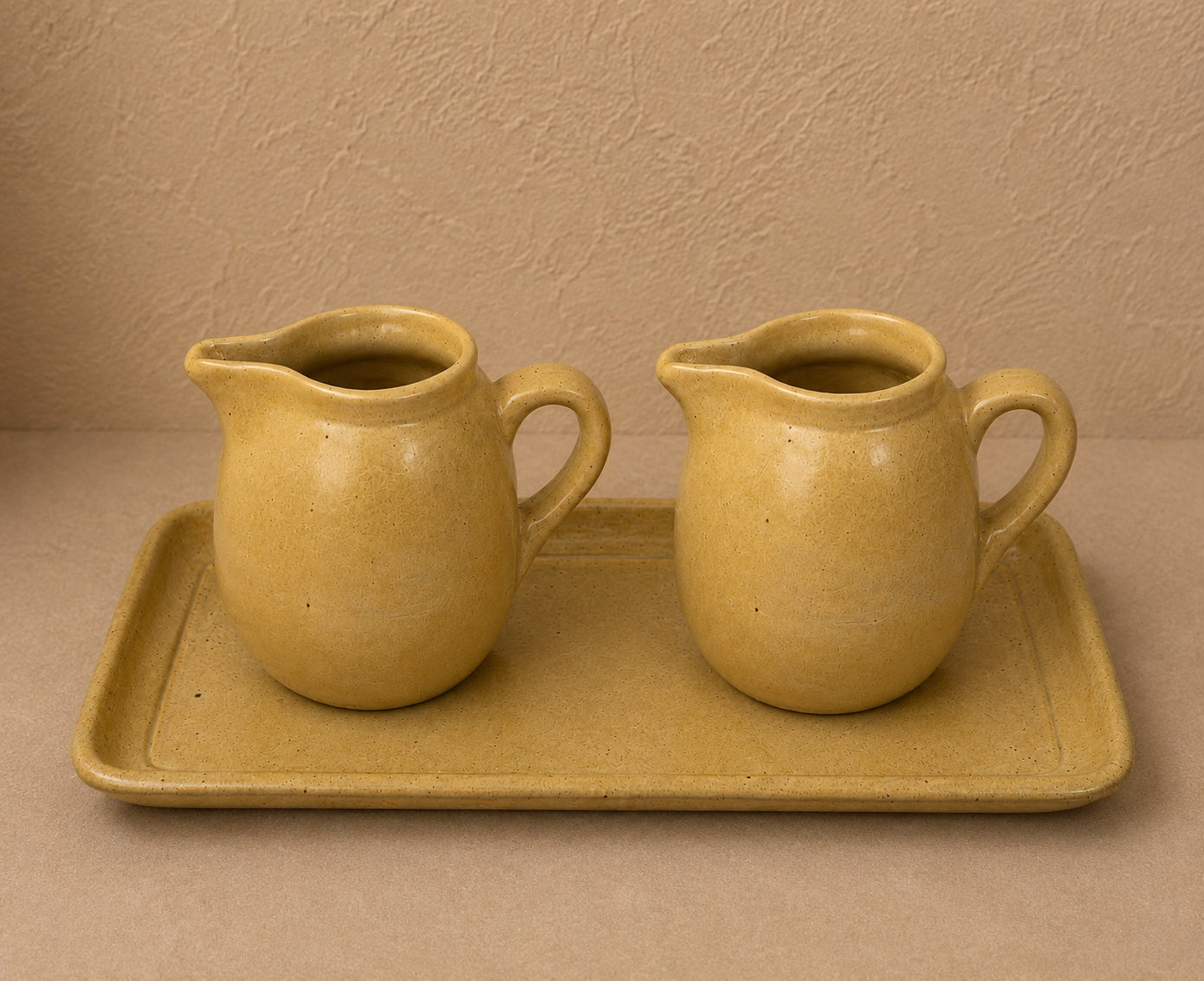 Ceramic set from Taizé – Handmade serving platter with small jug