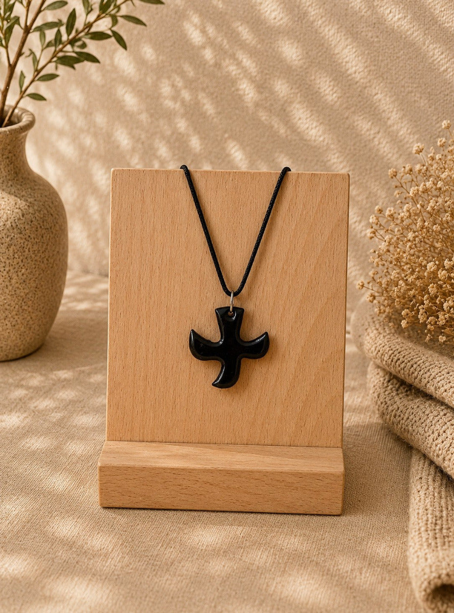 Taizé Kreuz - Taubenanhänger mit Lederschnur