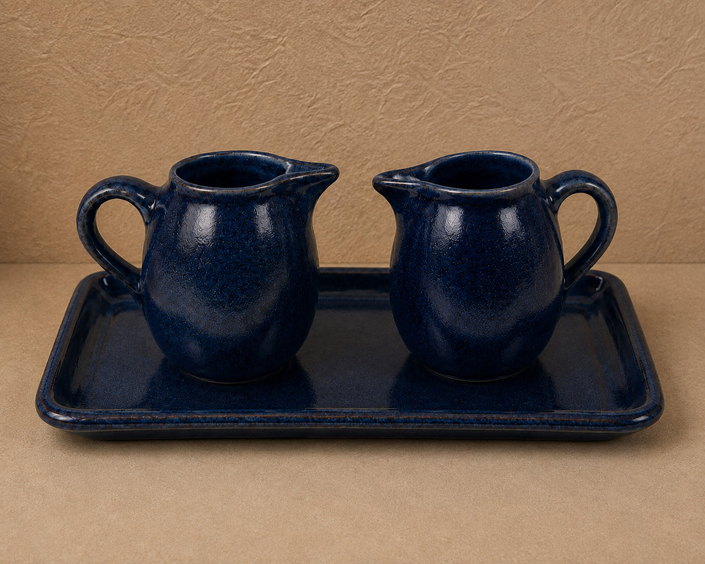 Ceramic set from Taizé – Handmade serving platter with small jug