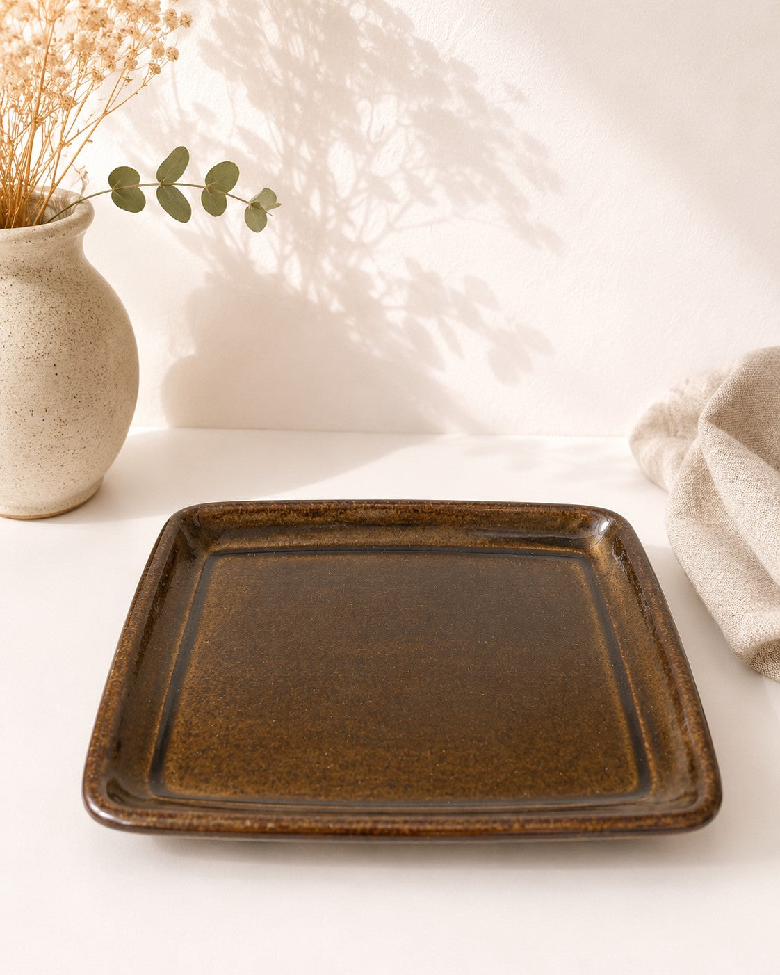 Ceramic set from Taizé – Handmade serving platter with small jug