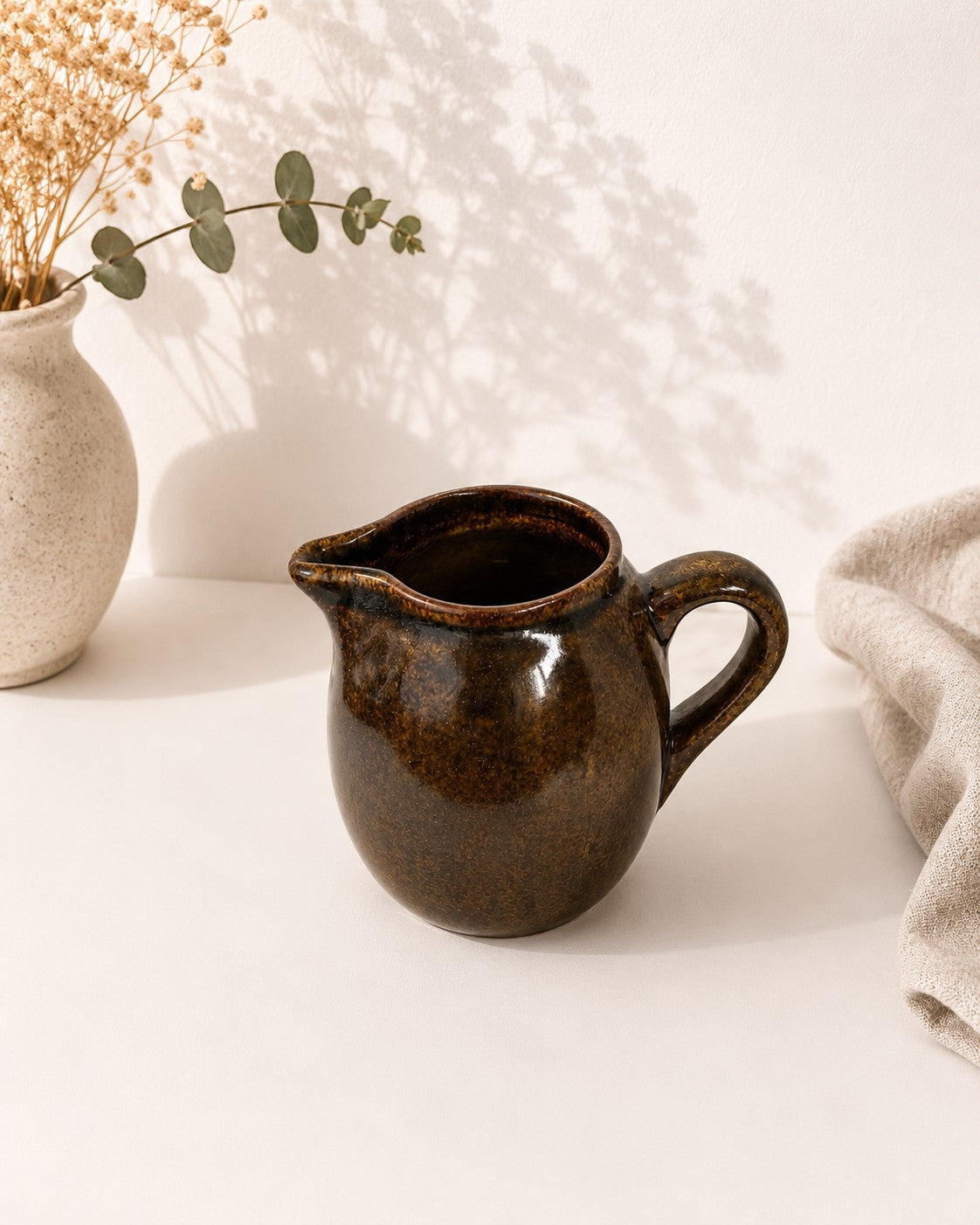 Ceramic set from Taizé – Handmade serving platter with small jug