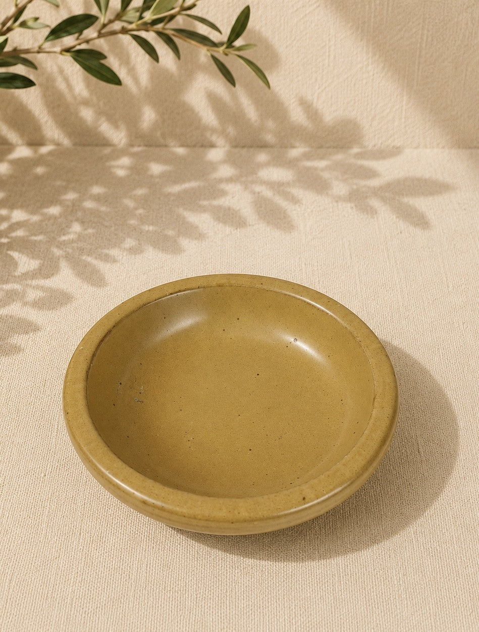 Piattino portacandela artigianale in ceramica