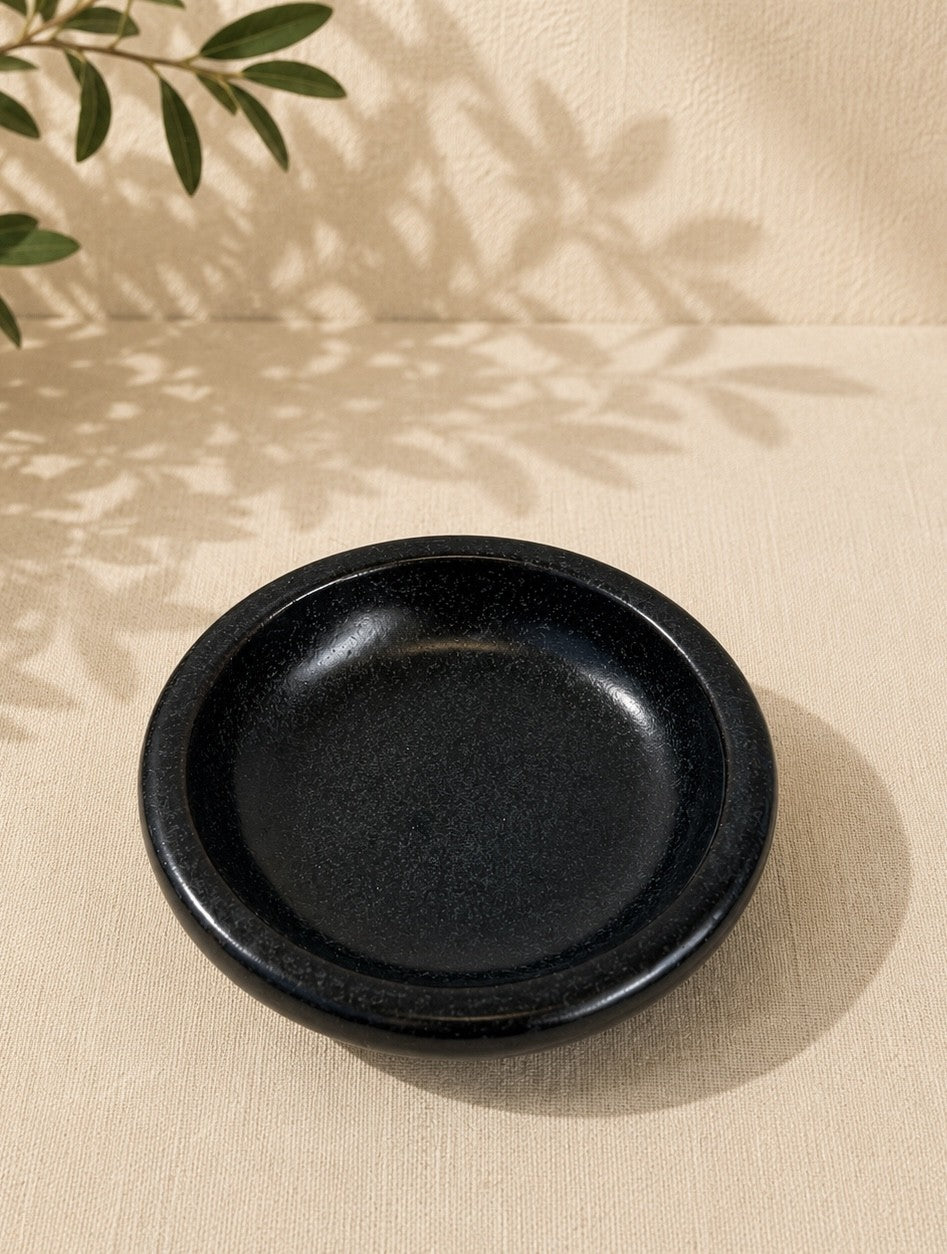 Piattino portacandela artigianale in ceramica